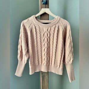 Premise Cable & Diamond Knit Sweater Blush Pink/ Soft Peach Sz Size XL
